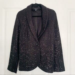Banana Republic Black Sequin Blazer